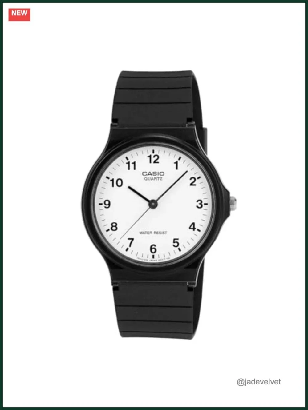 Casio Quartz Analog Watch Water Resistant Resin Band 34mm